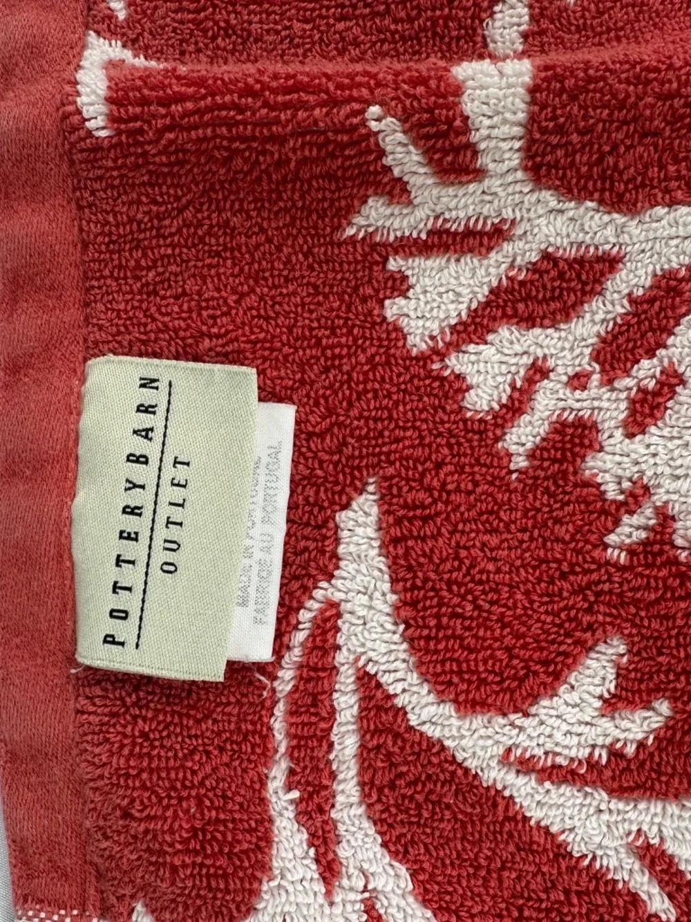 Pottery Barn Red Coral Sea Life Ocean, Cotton, Retired, Bath Set